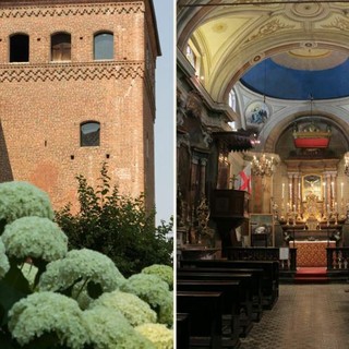 Da sinistra: i Castelli di Lagnasco e la confraternita del Santissimo Crocefisso Da sinistra: i Castelli di Lagnasco e la confraternita del Santissimo Crocefisso