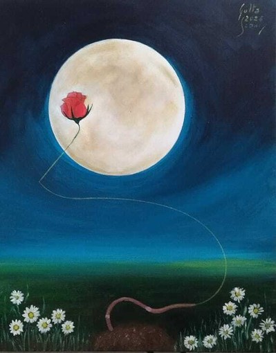Luna Piena del Verme, vista dal pittore Franco Gotta Luna Piena del Verme, vista dal pittore Franco Gotta
