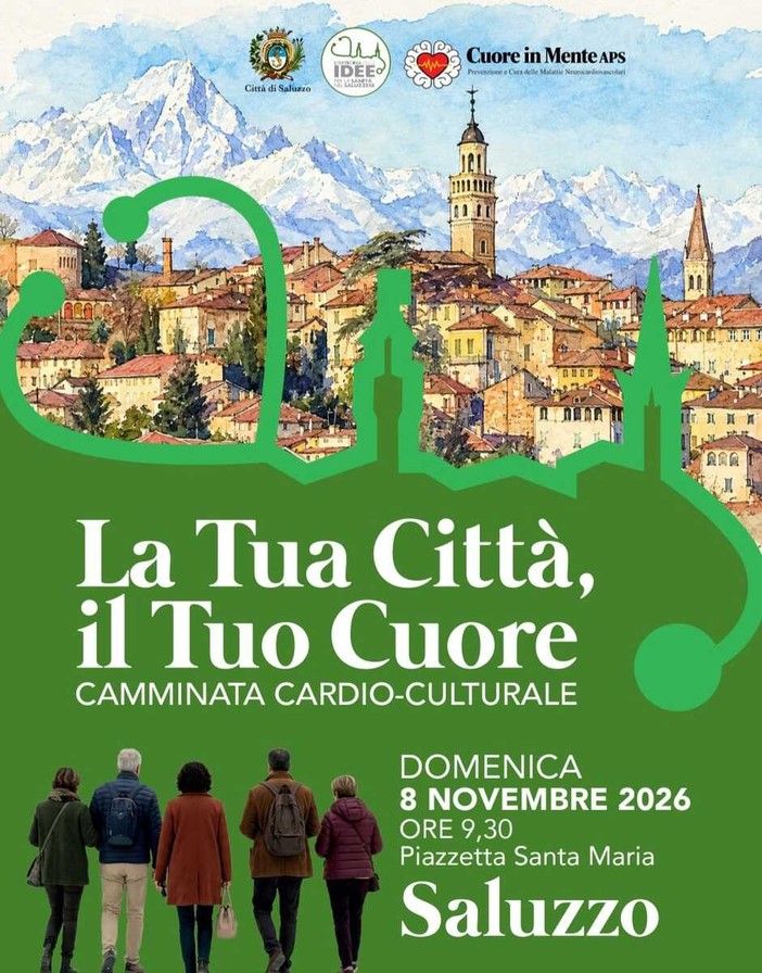 La tua città, il tuo cuore: a Saluzzo una camminata tra benessere e cultura La tua città, il tuo cuore: a Saluzzo una camminata tra benessere e cultura