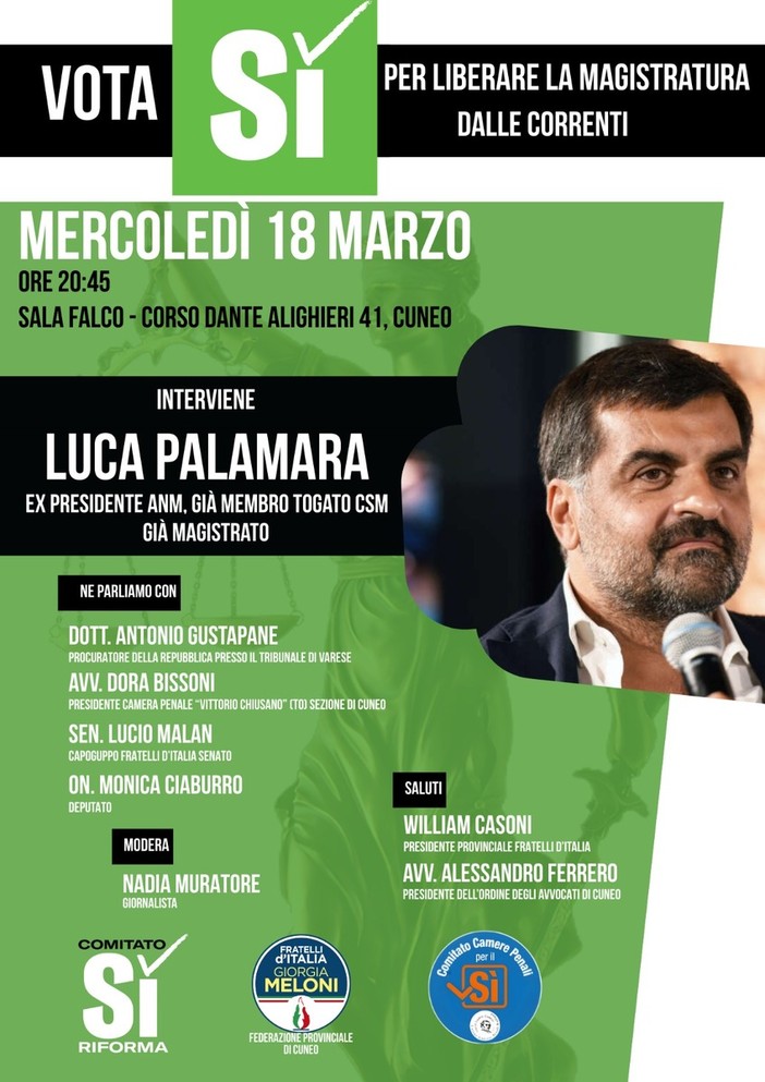 Referendum Giustizia: incontro del Comitato per il Si con Luca Palamara Referendum Giustizia: incontro del Comitato per il Si con Luca Palamara