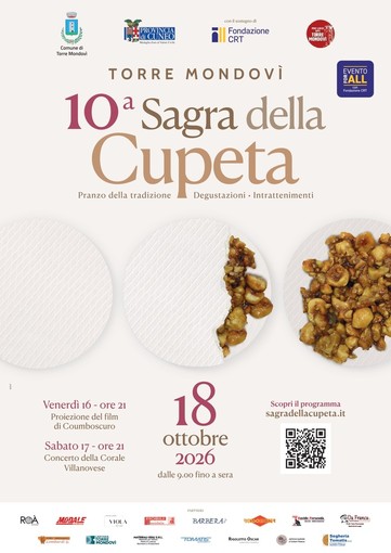 Torre Mondovì, domenica 18 ottobre torna la Sagra della Cupeta: una giornata di festa aperta a tutti Torre Mondovì, domenica 18 ottobre torna la Sagra della Cupeta: una giornata di festa aperta a tutti