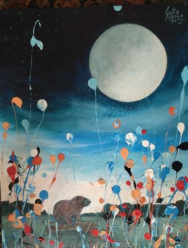 Luna del Castoro, vista dal pittore braidese Franco Gotta