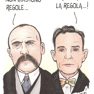 Il ricordo di Sacco e Vanzetti  (cittadino di Villafalletto) a 98 anni dall'esecuzione dei due anarchici... la nuova vignetta di Danilo Paparelli
