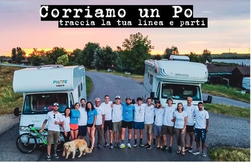 A Moretta s'illustra la corsa non stop di un gruppo di amici dalla foce del Po al Monviso