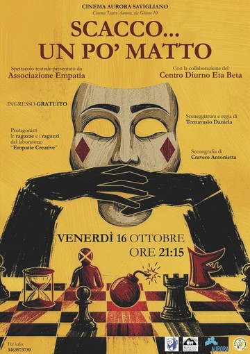 A Savigliano va in scena “Scacco un po’ matto”: teatro, empatia e inclusione sul palco del Cinema Aurora A Savigliano va in scena “Scacco un po’ matto”: teatro, empatia e inclusione sul palco del Cinema Aurora
