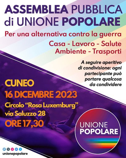 Assemblea popolare organizza un'assemblea pubblica a Cuneo