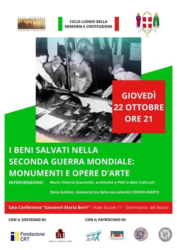 Arte e monumenti salvati dalla guerra: una serata di storia e memoria a Sommariva del Bosco Arte e monumenti salvati dalla guerra: una serata di storia e memoria a Sommariva del Bosco