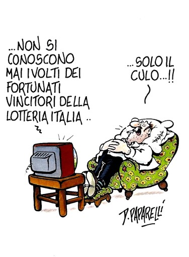 Lotteria Italia e i nuovi milionari nella vignetta di Danilo Paparelli