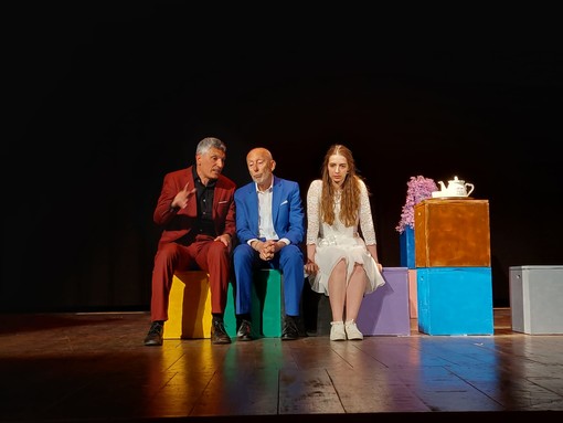 Raniero Cane, Giorgio Berardo e  Maria Virginia Aprile in una scena di &quot;Chloé&quot;