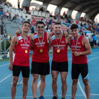 Milanesio, Martinelli, Viotti, Vera (foto grana fidal) Milanesio, Martinelli, Viotti, Vera (foto grana fidal)