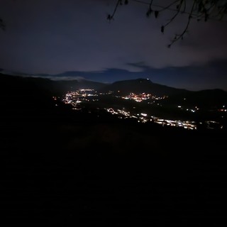 Martiniana Po vista in notturna dall'alto