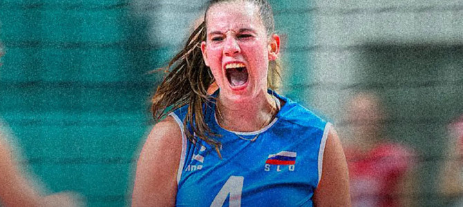 La slovena Masa Pucelj . Foto pagina fb Granda Volley - Italian Women’s Volleyball Team