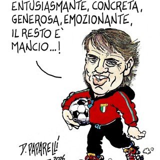 Mancini torna alla Nazionale di calcio e Paparelli gli dedica la sua vignetta