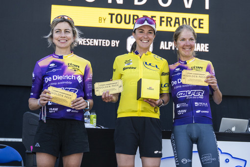 Maglia Gialla e podio L'Étape Mondovì - Donne