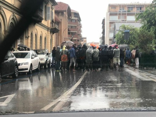 Immagine scattata durante la protesta dei migranti Immagine scattata durante la protesta dei migranti