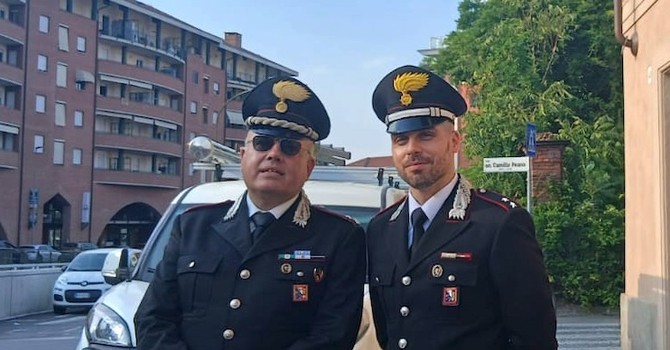 Saluzzo: il maggiore Davide Basso e il tenente Mauro Palmeri Saluzzo: il maggiore Davide Basso e il tenente Mauro Palmeri