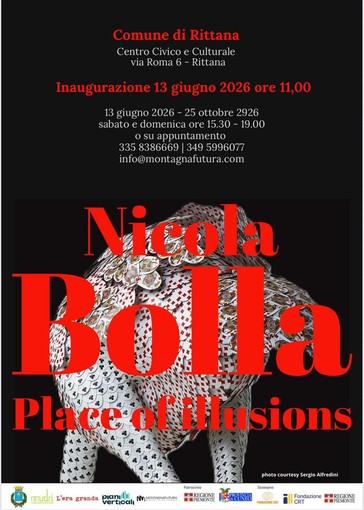 Locandina della mostra di Piero Bolla Place of illusions nel comune di Rittana Locandina della mostra di Piero Bolla Place of illusions nel comune di Rittana