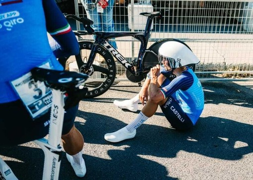 Matteo Sobrero al termine della prova iridata (foto profilo instagram matteo sobrero) Matteo Sobrero al termine della prova iridata (foto profilo instagram matteo sobrero)
