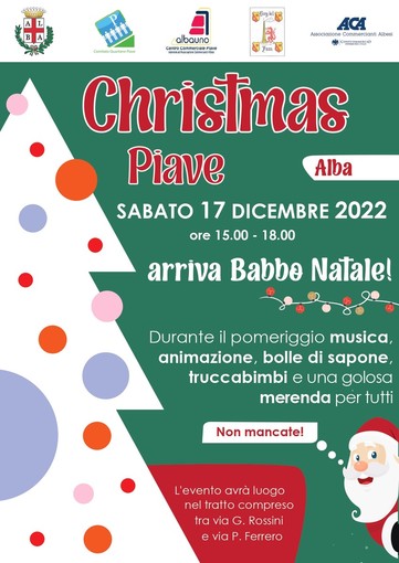 Il 17 dicembre Babbo Natala fa tappa in corso Piave ad Alba