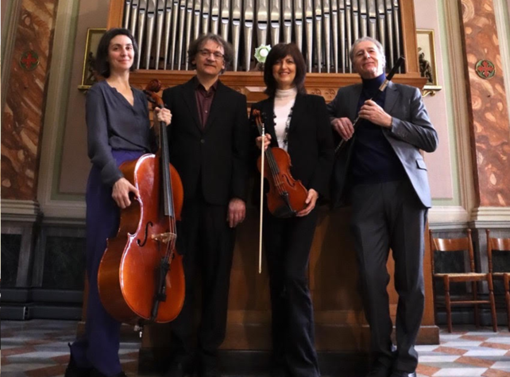 Vera Anfossi (viola), Ubaldo Rosso (flauto), Milena Punzi (violoncello) e Roberto Fresia (organo). Vera Anfossi (viola), Ubaldo Rosso (flauto), Milena Punzi (violoncello) e Roberto Fresia (organo).