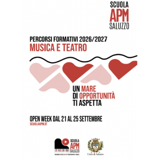Open Week alla Scuola APM di Saluzzo: dal 21 al 25 settembre scopri “Un mare di opportunità” Open Week alla Scuola APM di Saluzzo: dal 21 al 25 settembre scopri “Un mare di opportunità”