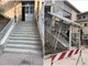 La scalinata posta sul retro delle ex elementari di Piazza: prima e dopo la realizzazione della pensilina