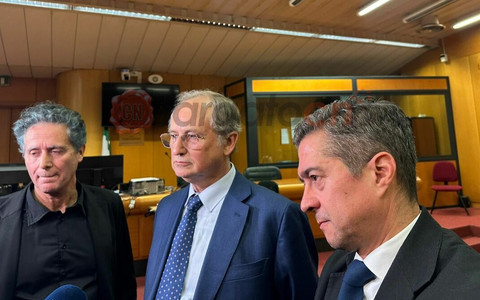Mario Roggero in Corte d'Appello a Torino con il consulente processuale Novani e l'avvocato Stefano Marcolini