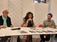 Conferenza stampa della stagione teatrale 2023 2024 al Magda Olivero di Saluzzo. da sinistra Massimiliano Flora, Attilia Gullino, Davide Barbato
