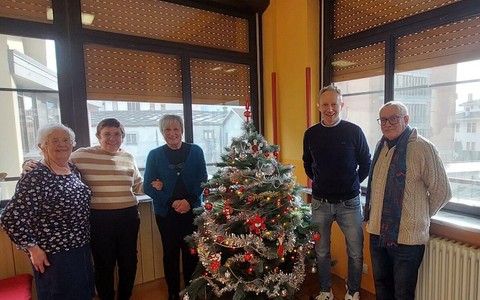 Il nuovo CdA della Fondazione Casa di Riposo di Paesana: Liliana Peirone, Maria Elisa Marchetto, Carla Allio, il presidente Massimiliano Comba e il vice Angelo Confalonieri