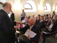 Petrini saluta il presidente della Camera di Commercio di Cuneo Ferruccio Dardanello. Accanto il consigliere provinciale Luca Paschiero
