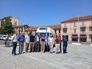Foto di gruppo alla presentazione del nuovo servizio di "bus a chiamata" a Saluzzo Foto di gruppo alla presentazione del nuovo servizio di "bus a chiamata" a Saluzzo