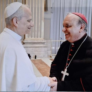Papa Leone XVI con il vescovo Marco Brunetti