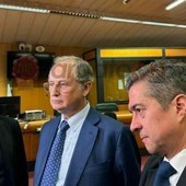 Mario Roggero in Corte d'Appello a Torino con l'analista processuale Sergio Novani e l'avvocato Stefano Marcolini