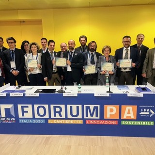 Un momento della cerimonia di premiazione dell'edizione 2018 del Premio Piemonte Innovazione