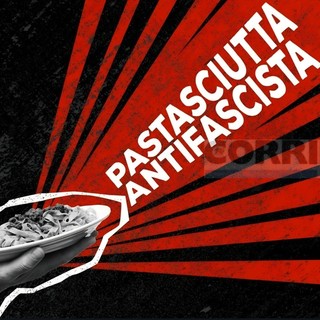 La locandina della iniziativa "Pastasciutta antifasacista"  a Saluzzo
