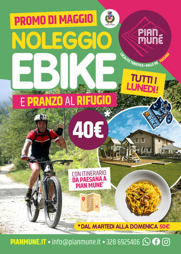 Pian Munè di Paesana: promo e-bike e pranzo al Rifugio