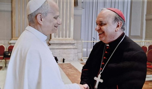 Papa Leone XVI con il vescovo Marco Brunetti