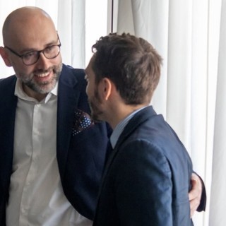 Il presidente della Provincia Luca Robaldo con Giovanni Crosetto