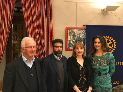 Saluzzo, conviviale Rotary , Don Beppe Dalmasso, Alessandro Armando, Alessandra Tugnoli, Attilia Gullino
