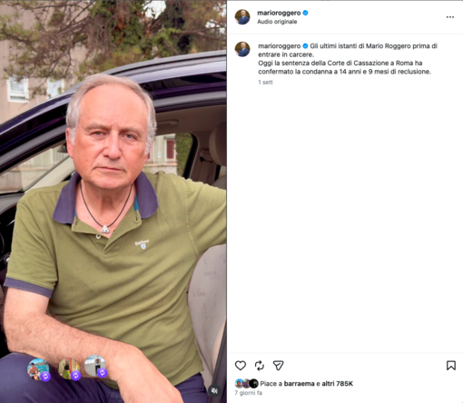 Su Instagram: 785mila reazioni sul saluto del gioielliere prima di entrare in carcere a Bollate, lo scorso 17 luglio Su Instagram: 785mila reazioni sul saluto del gioielliere prima di entrare in carcere a Bollate, lo scorso 17 luglio