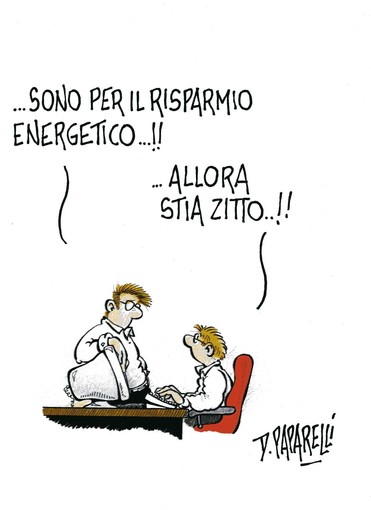 Il risparmio energetico secondo il vignettista Danilo Paparelli
