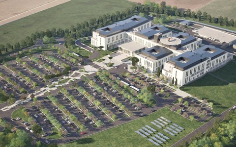 Il rendering del nuovo ospedale di pianura