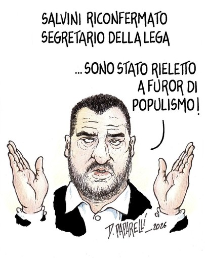 La rielezione di Salvini nella vignetta di Danilo Paparelli La rielezione di Salvini nella vignetta di Danilo Paparelli
