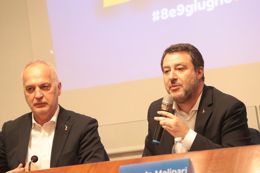 In foto da sinistra il senatore Giorgio Maria Bergesio e il ministro Matteo Salvini
