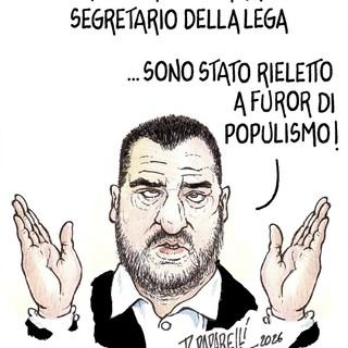 La rielezione di Salvini nella vignetta di Danilo Paparelli