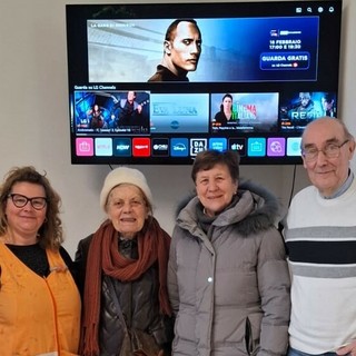 Nico Testa presidente dell'Asilo di Scarnafigi con le benefattrici Annunziata Cavigliasso e Teresina Garello