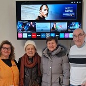 Nico Testa presidente dell'Asilo di Scarnafigi con le benefattrici Annunziata Cavigliasso e Teresina Garello