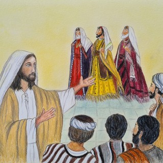 “Gesù e gli scribi”, disegno dell’artista braidese Pinuccia Sardo