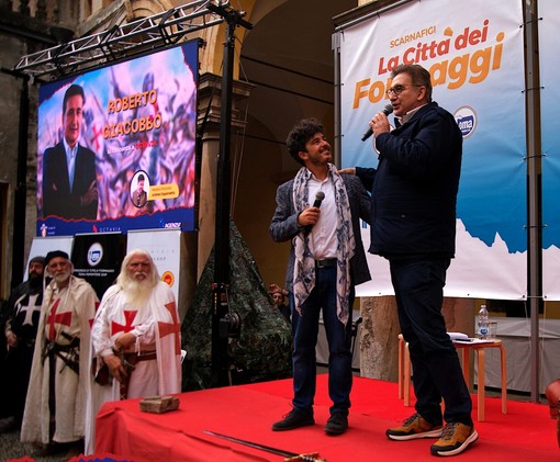 Roberto Giacobbo con il moderatore Andrea Caponnetto, ph Enrico Ricci