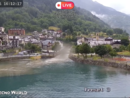 L'ingresso del fiume Stura carico di detriti nel bacino artificiale di Pietraporzio